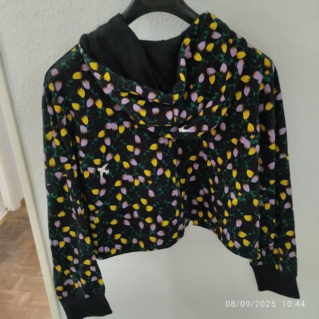 Felpa nera a fiori Adidas