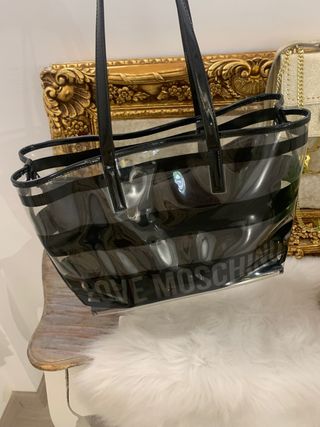 Bolso Moschino Negro Transparente