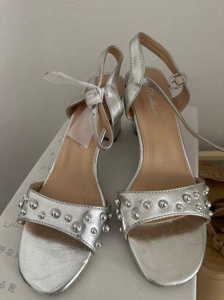 Sandali Argento con Borchie