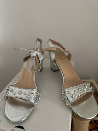 Sandali Argento con Borchie