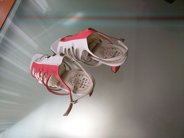 Sandalias Piel, ALTA MODA tacón de 7 cm. No. 40.
