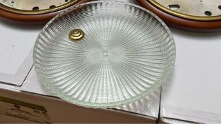 Juego dos lámparas de techo con tulipa de cristal 