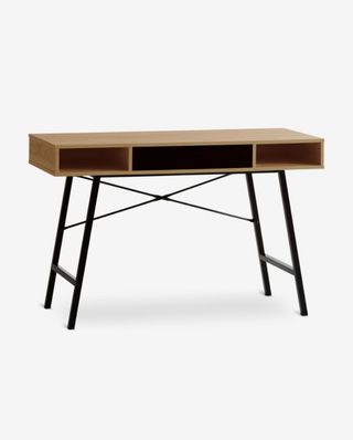 Escritorio de madera y acero