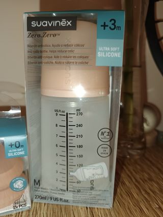 Biberón Suavinex Zero Zero y tetinas S