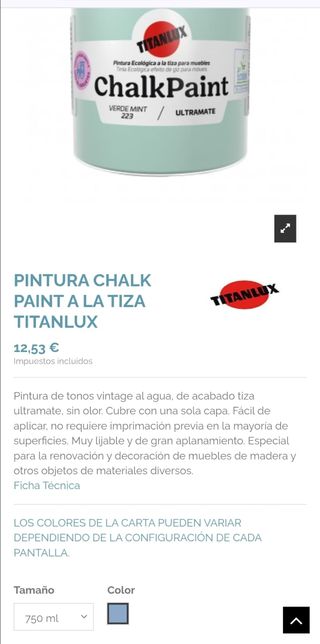 Lote de 2 botes Chalk Paint