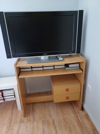 Cama litera de madera pino 80cm, escritorio