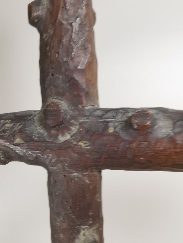 Grande croce da altare policroma Spagna XVIII secolo