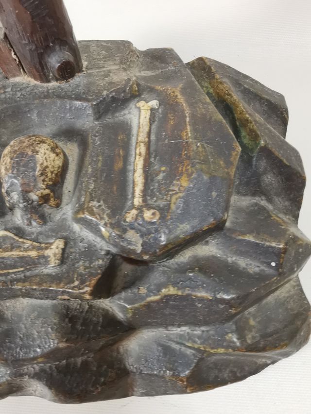 Grande croce da altare policroma Spagna XVIII secolo