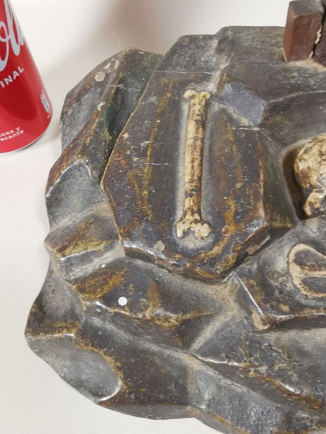 Grande croce da altare policroma Spagna XVIII secolo