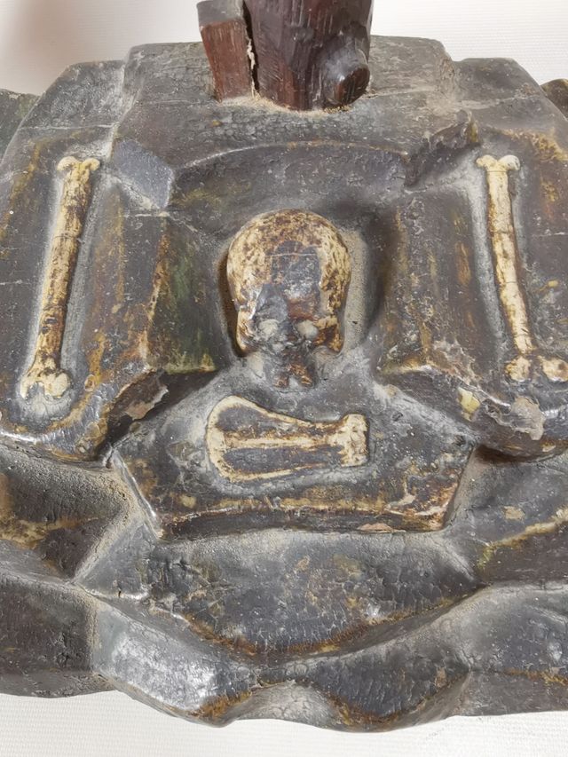 Grande croce da altare policroma Spagna XVIII secolo