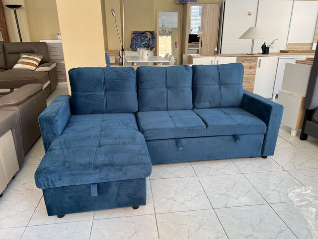 Sofá Cama Chaiselongue Reversible Azul