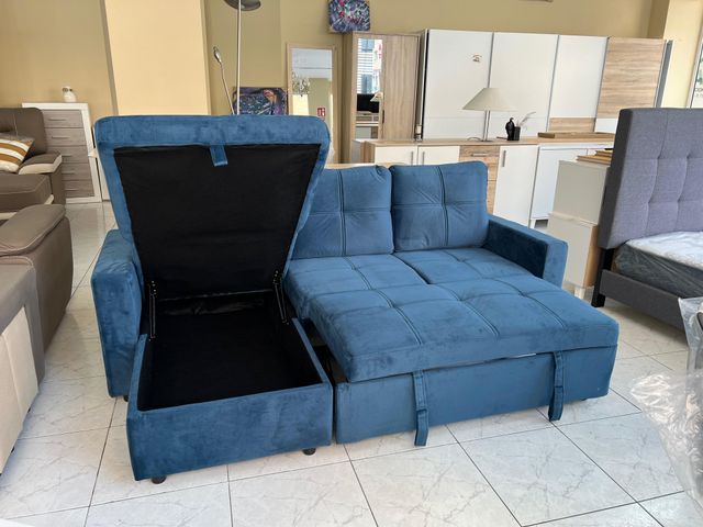 Sofá Cama Chaiselongue Reversible Azul