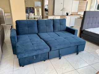 Sofá Cama Chaiselongue Reversible Azul