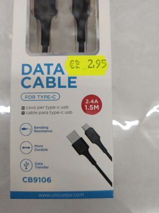 Cable Datos Unico USB-C 1.5M 2.4A 1,5 m de largo .