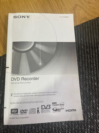 Grabadora DVD Sony RDR-HDX870