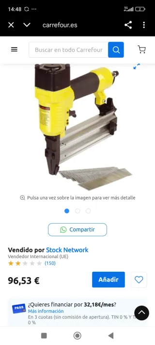 Pistola Neumática Clavos Brüder Mannesmann