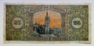 Billete 25 Pesetas 1938 Burgos. Leer