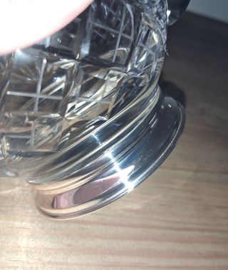 Cristalería vaso jarra tallado