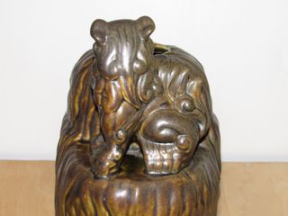 Jarrón estilo oriental cerámica Perro dragón Foo