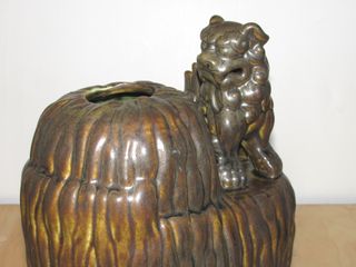 Jarrón estilo oriental cerámica Perro dragón Foo