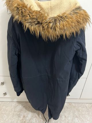 Abrigo Parka Hombre Negro con Capucha