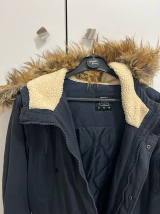 Abrigo Parka Hombre Negro con Capucha