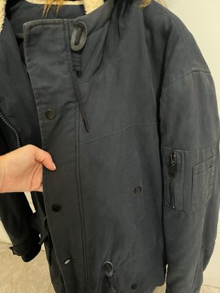 Abrigo Parka Hombre Negro con Capucha