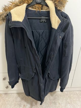Abrigo Parka Hombre Negro con Capucha
