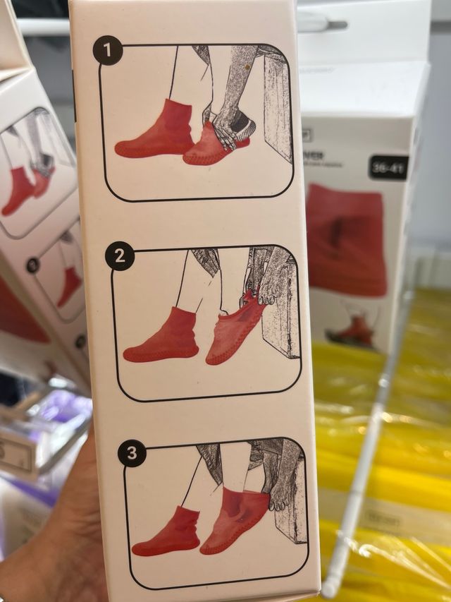 Fundas para zapatos talla 36-41, negro y rojo 3 ud