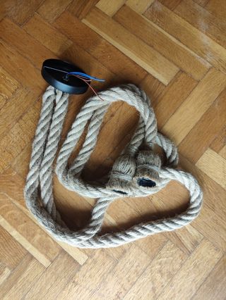 Lámpara Cuerda Cáñamo Vintage Doble