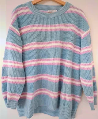 Jersey de rayas azul y rosa