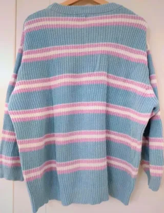 Jersey de rayas azul y rosa