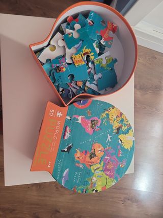 Puzzle Mundo con Animales 50 Piezas