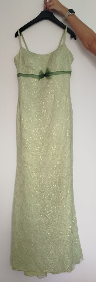 Vestido de fiesta verde chantillí talla 40