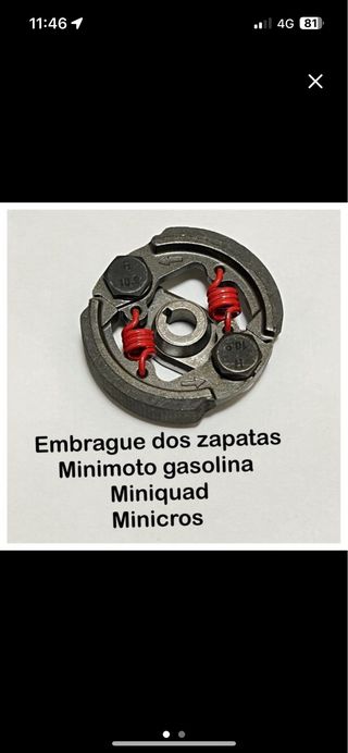 Embrague 2 zapatas minimoto gasolina