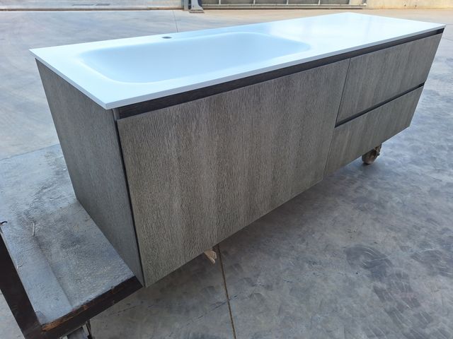 Mueble de baño 3 cajones gris