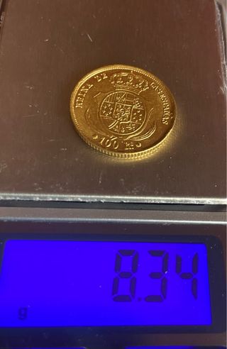 Moneda oro Isabel II 100 Reales 1857 Sevilla