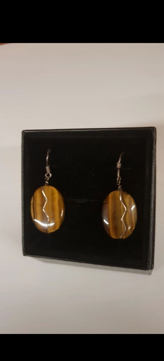 Pendientes Plata Ley 925 Ojo de Tigre