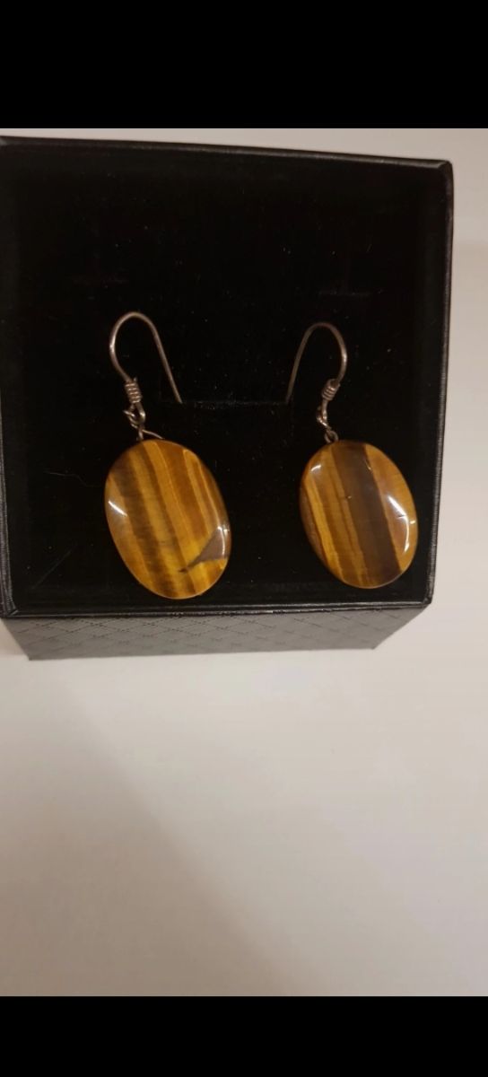 Pendientes Plata Ley 925 Ojo de Tigre