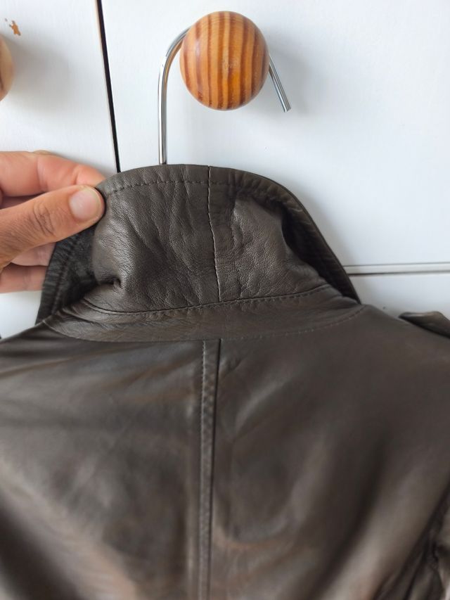 Cazadora de cuero vintage para hombre