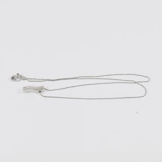 Cadena con colgante en oro blanco 18k con diamante