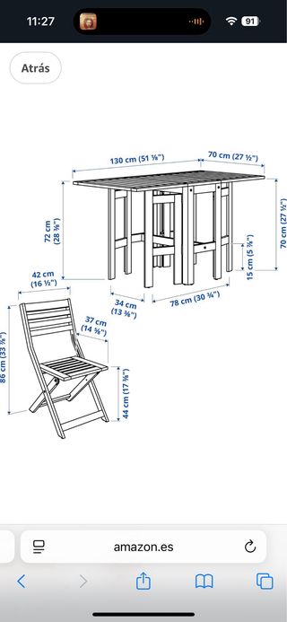 Mesa y Sillas Exterior Ikea Applaro