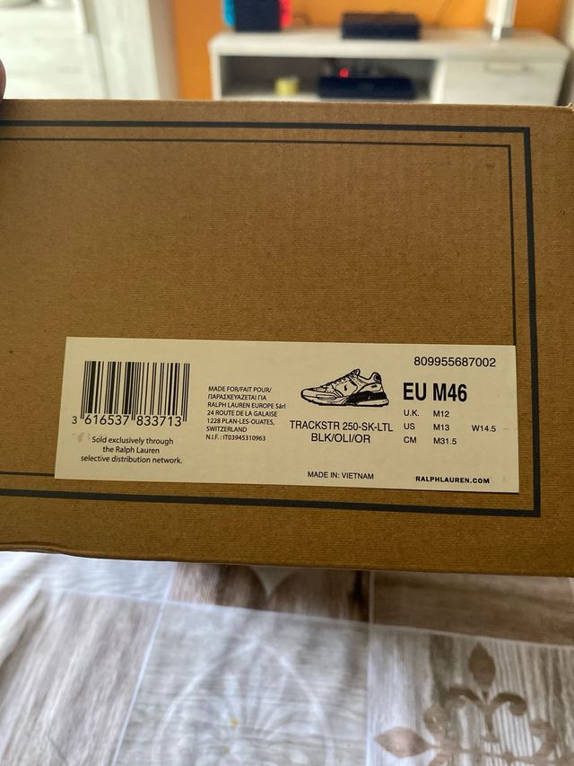 Zapatillas Polo Ralph Lauren Negras y Naranjas