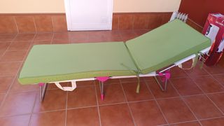Tumbona plegable jardín con colchoneta