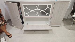 Aparador moderno madera y cristal