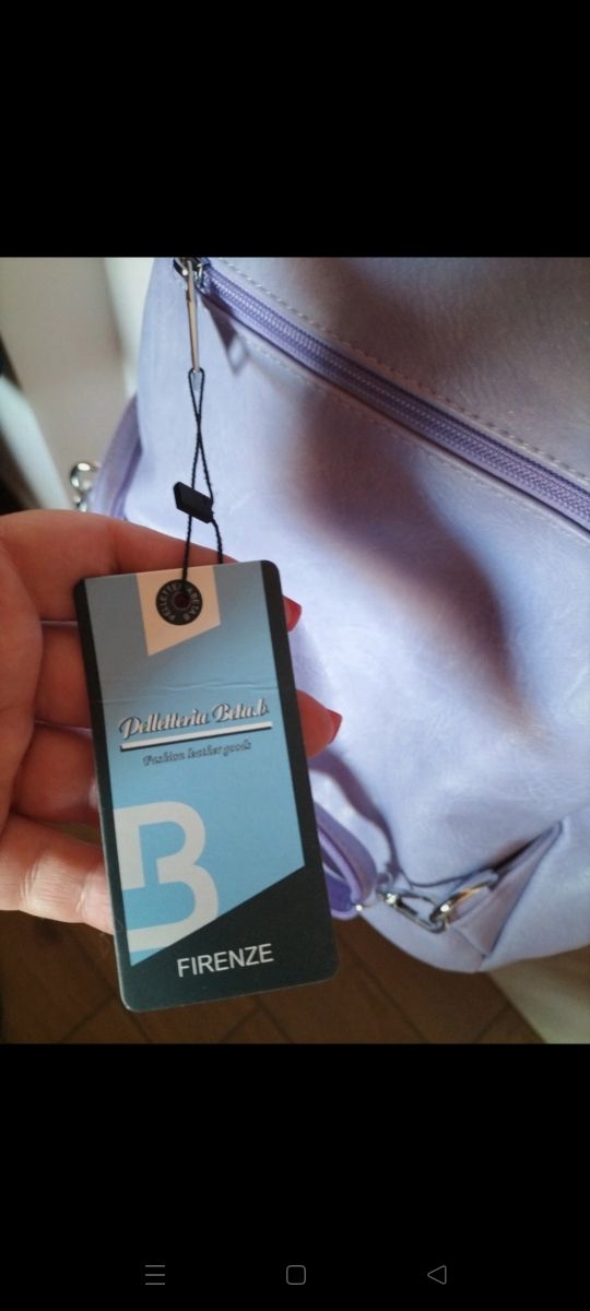 Borsa/zaino ecopelle lilla nuova