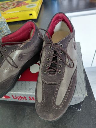 Scarpe donna Lolita zeppetta marrone/argento