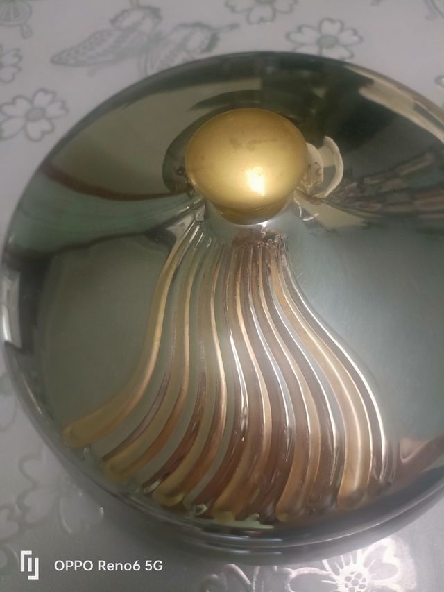 Biscottiera in metallo dorato e argento