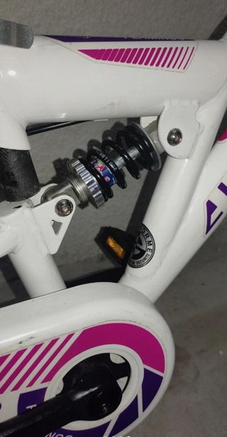 Bicicleta infantil blanca y morada