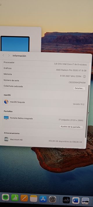 iMac 27 i7 5K 3.8GHz 500GB Plata Como Nuevo!